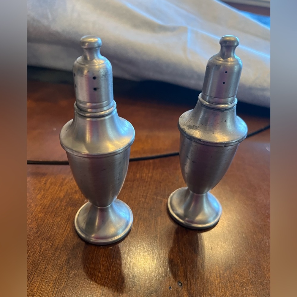 Vintage Pewter Salt and Pepper Shaker Pair…Excellent Condition